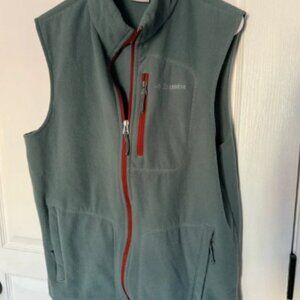 Columbia Teal Fleece Vest with Red Highlights Columbia